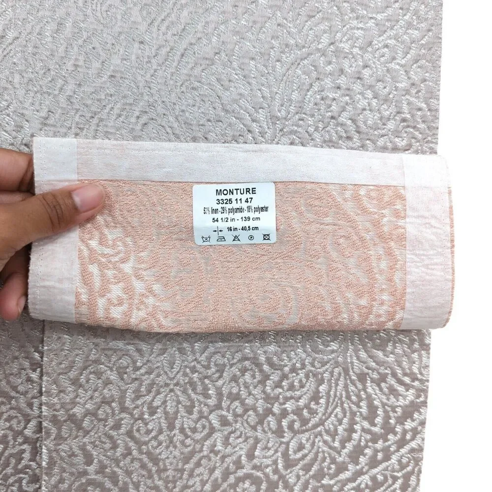 CASAMANCE Monture Sample Book Fabric 12 Swatches Silver Damask Metallic 33 x 27